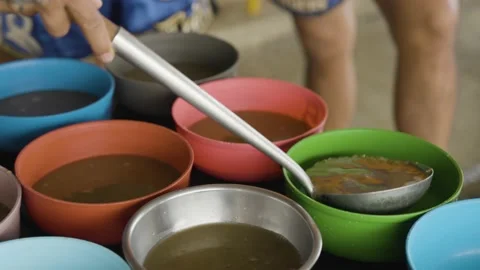 Famine life live below the poverty line, Feeding the poor, food Stock Footage 236392570