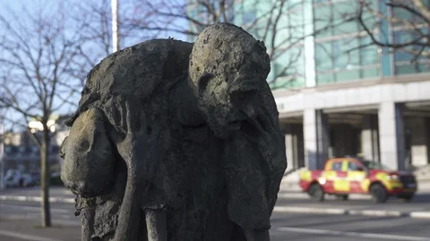 Famine Memorial, Dublin Stock Footage 123640817