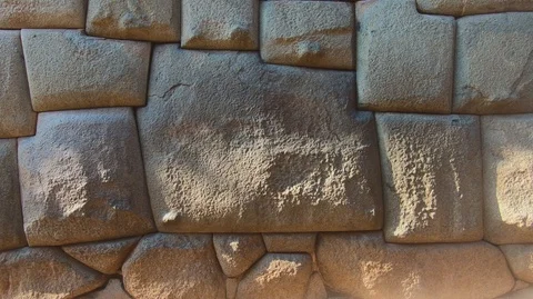 Famous 12 sided Inca Angle Wall Stone located at Cusco in Peru Stock Footage 115105037