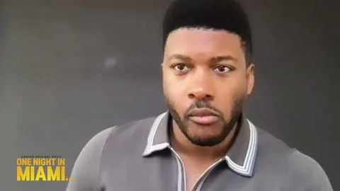 Famous actor Eli Goree is interviewed for movie 'One Night in Miami' - 2021 Video stock 154333864