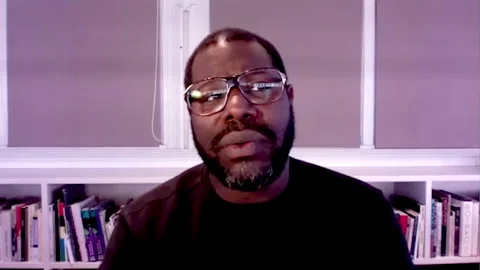 Famous actor Steve McQueen is interviewed for movie 'Small Axe' - 2021 스톡 동영상 154342513