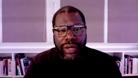 Famous actor Steve McQueen is interviewed for movie 'Small Axe' - 2021 Video stock 154343342