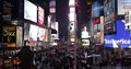 Famous Advertising Billboards in Times Square New York City Crowds and Traffic 4k or 4k+ Resolution