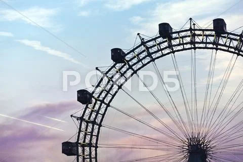 Famous and historic ferris wheel of Prater Park Vienna Stock Photos