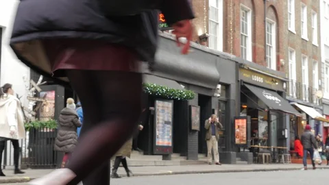 The famous and well known Ronnie Scotts Jazz Club in Frith Street London's Soho Stock Footage