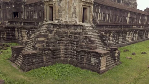 Famous angkor wat in Cambodia inside no people Stock Footage 116010772