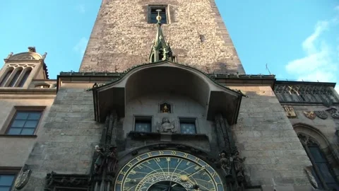 The famous astronomical clock in Prague. Czech Republic Stock Footage 277593383