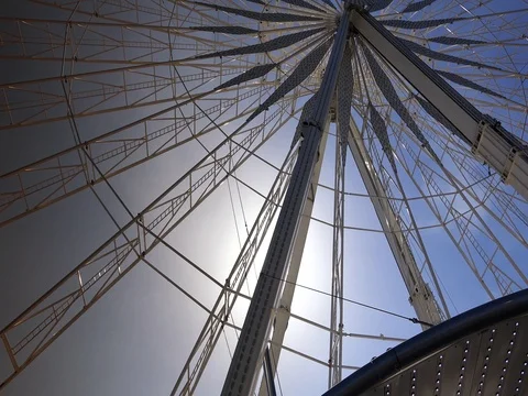 Famous attraction Roue de Paris , France Ferris Wheel.Theme park. Stock Footage 78284661