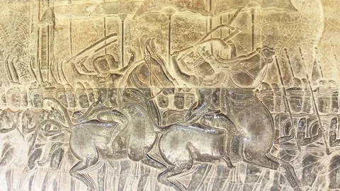 The famous bas-relief on the inside wall... | Stock Video | Pond5