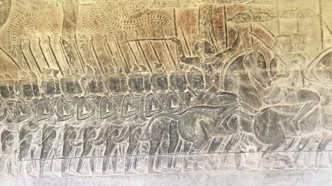 The famous bas-relief on the inside wall... | Stock Video | Pond5