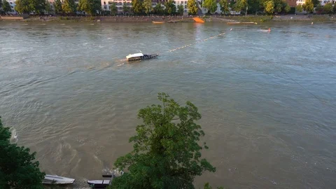 Famous Basel Reaction Ferry - Timelapse Stock Footage 96848515