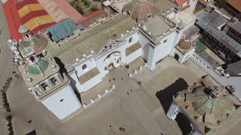Famous Basilica in Bolivia, home of the Virgin of Copacabana Stock Footage 122348053