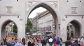 Famous Brands Stores Crowded Shopping Street Busy People Crowd Shoppers Munich HD Footage