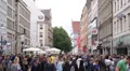 Famous Brands Stores Shopping Street Munich Germany European People Crowd Walk HD Footage