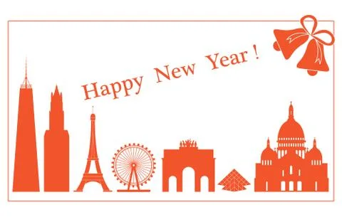 Famous buildings, constructions of countries. Ilustración de archivo