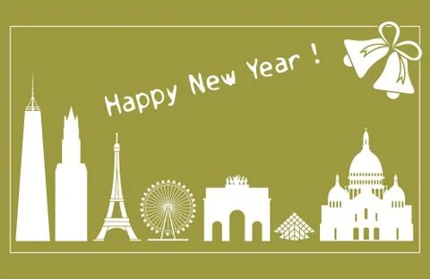 Famous buildings, constructions of countries. Ilustración de archivo