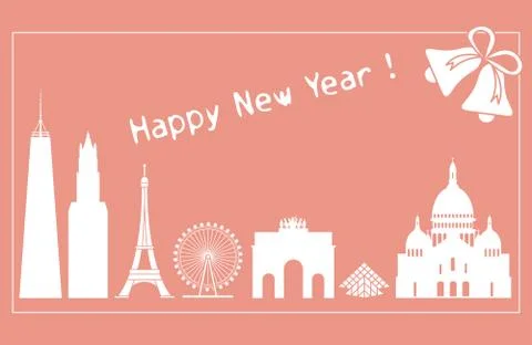 Famous buildings, constructions of countries. Ilustración de archivo