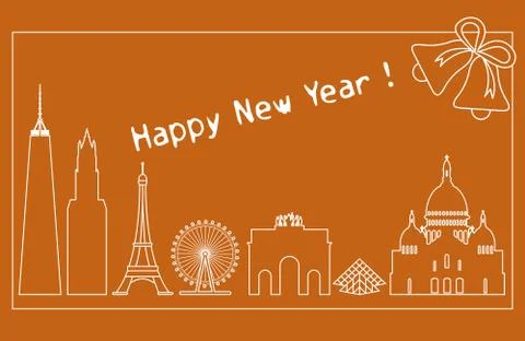 Famous buildings, constructions of countries. Ilustración de archivo