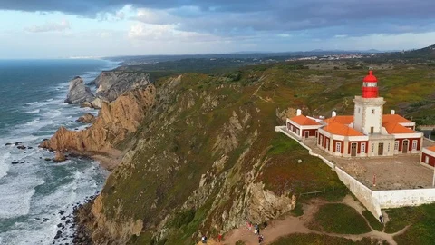 Famous Cabo da Roca lighthouse at the At... | Stock Video | Pond5