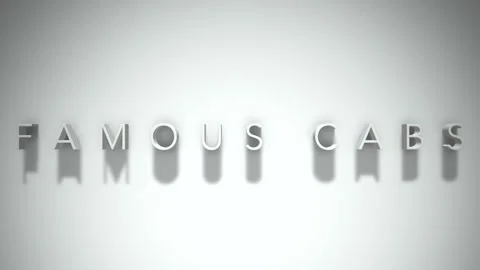 Famous cabs 3D title animation with shadows on a white background Vídeo Stock 297274606