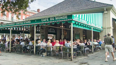 Famous Cafe du Monde New Orleans Stock Video Pond5