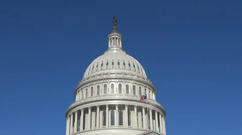 Famous Capitol Dome in Washington DC National congress building city landmark US Video stock 65480397