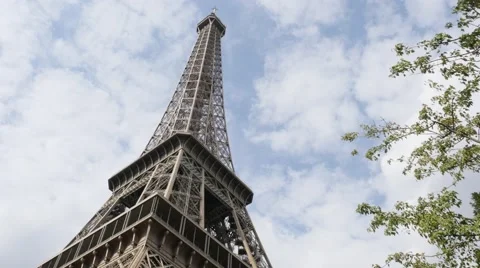 Famous Champ de Mars Tour Eiffel in Paris by the day 4K 2160p 30 fps UltraHD Stock Footage 56135898