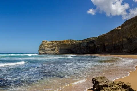 Famous cliffs with clouds near 12 Apostel, Victoria Stock-Fotos