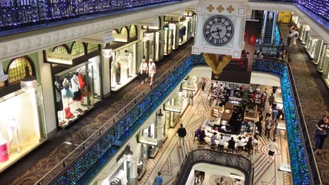 Famous clock inside Queen Victoria Building Sydney Australia Stock Footage 265133208