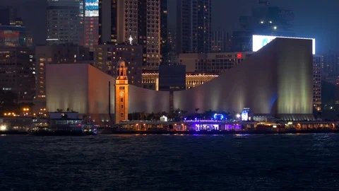 The famous clock tower and science museum, Hong Kong, China. Stock Footage 100496750
