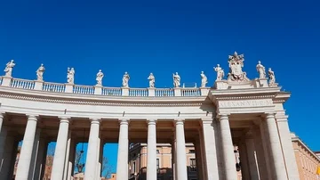 Famous Colonnade of St Peter s Basilica in Vatican Stock Footage 85963779