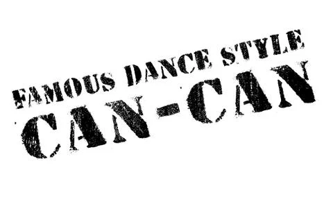 Famous dance style, Can-Can stamp Stock Illustration