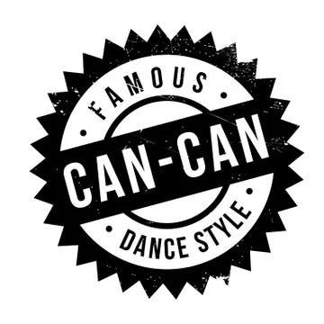 Famous dance style, Can-Can stamp Stock Illustration