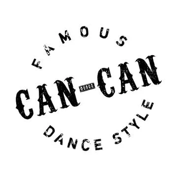 Famous dance style, Can-Can stamp Stock Illustration