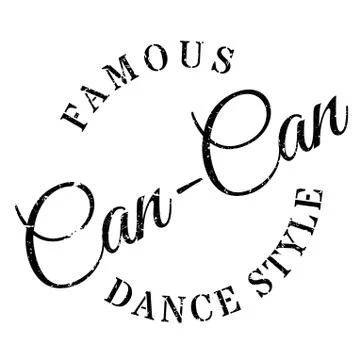 Famous dance style, Can-Can stamp Stock Illustration