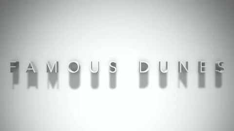 Famous dunes 3D title animation with shadows on a white background Stock Footage 298005938