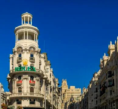 Famous Edificio Grassy building with the Rolex sign and beautiful buildings o Stock Photos