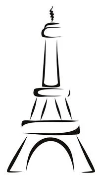 Famous Eiffel Tower in Paris Stock Illustration
