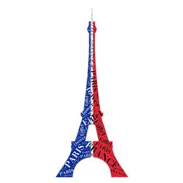 Famous eiffel tower in typographic style Stock Illustration