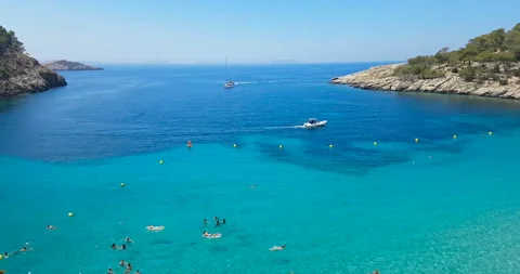 Famous, empty and beautiful beach, in summer very popular, sandy coast have Stock Footage 132406258