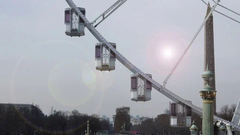 Famous ferris wheel in Paris Stock Footage 74518092