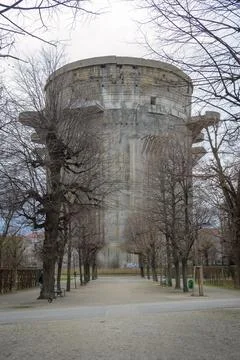 The famous flak tower from the second world war in the Augarten in Vienna Stock Photos