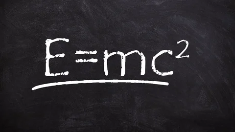 Famous Formula Einstein handwritten animation on blackboard or chalkboard 4k foo Video stock 109071257
