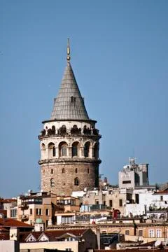 Famous Galata Tower Stock Photos