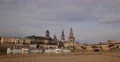 Famous German City Dresden Skyline Elbe River Iconic Bruhl Terrace Car Sunny Day 4k or 4k+ Resolution