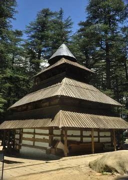 A famous Hadimba Devi Temple in Manali, Himachal Pradesh Stock Photos