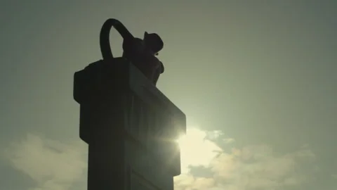 Famous Hartlepool Monkey Statue. Vídeos de archivo 136671033