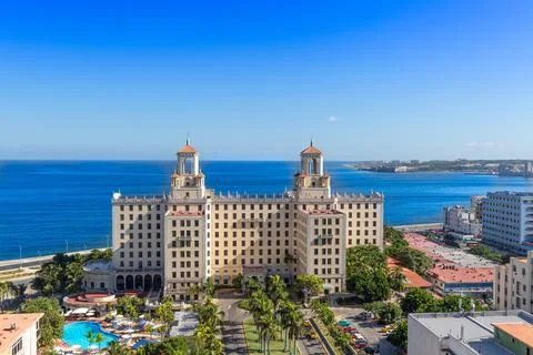 Famous historic Hotel Nacional in Havana near Malecon in Vedado district Stock Photos