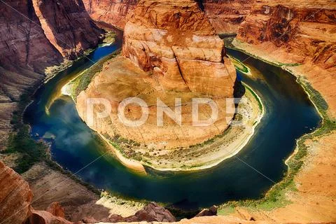 Famous horse shoe bend Stock Photos