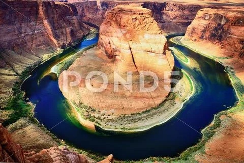 Famous horse shoe bend Stock Photos